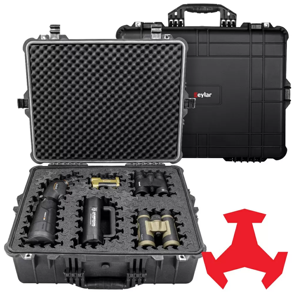 VEVOR Custodia Rigida per Pistola con Schiuma PU Pretagliata, Custodia Rigida Impermeabile Antipolvere Capienza 6 Pistole, Custodia per Armi da Fuoco da Caccia con Serratura 491 x 434 x 211 mm