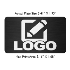Medium Laser Engraved Custom Logo Plate, Size: 3.41” X 1.93”, Peel & Stick, (Black) By Eylar