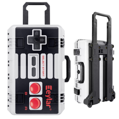 Intact Premium Series 22-Inch Rolling Carry-On Travel Hard Case with Retro Controller Graphic