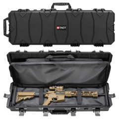 Eylar 39 Inch Intact Series Rolling Hard Rifle Case, Durable Stacker Design with Single Rifle Soft Case Combo