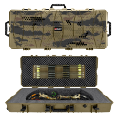 48" Stacker Series Deep Wide Roller Bow Case with Pre-Cut Foam & UV Camo Print-Dark Earth