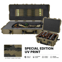 48” Intact Bow Case and 18” Recon Rack 5 Gun Case, Dark Earth with Camo Print