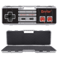 Eylar 39” Intact Series Hard Shell Rifle Case (Gray) w/ Retro Controller UV Print, Stacker Design with Foam