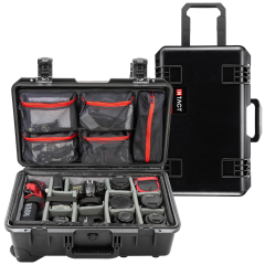 Intact Premium Series 22" Rolling Carry-On Hard Camera Case with Adjustable Padded Divider and Lid Organizer