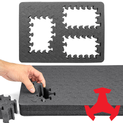 RAGAR 17.75" Reconfigurable and Reusable Foam Insert for Eylar 20" Camera and Drone Hard Cases