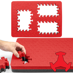 RAGAR 17.75" Reconfigurable and Reusable Foam Insert for Eylar 20" Camera and Drone Hard Cases ( 1 Red/Black Ragar Layer )