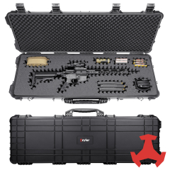 Eylar 44" Hard Rifle Case Equipped With Ragar Reconfigurable & Reusable XP Crosslinked Foam Insert, Waterproof, Shockproof, Meets TSA Requirements  ( 1 Ragar Layer )
