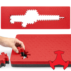 RAGAR 41.75" x 13.5" Reconfigurable & Reusable Protective XP Crosslinked Foam Insert For Hard Rifle Cases ( 1 Red/Black Ragar Layer )