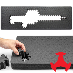 RAGAR 41.75" x 13.5" Reconfigurable & Reusable Protective XP Crosslinked Foam Insert For Hard Rifle Cases ( 1 Ragar Layer )