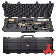48" Hard Roller Rifle Case w/ RAGAR 46" Foam Insert Reconfigurable & Reusable, Waterproof & Shockproof