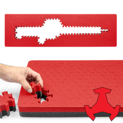 RAGAR 46" x 13.5" Reconfigurable & Reusable Protective XP Crosslinked Foam Insert For Hard Rifle Cases ( 1 Red/Black Ragar Layer )