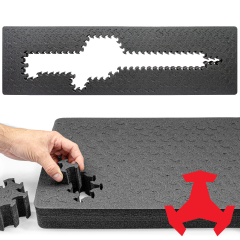 RAGAR 46" x 13.5" Reconfigurable & Reusable Protective XP Crosslinked Foam Insert For Hard Rifle Cases ( 1 Ragar Layer )