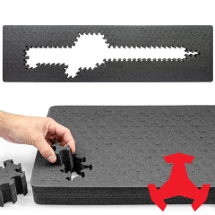 RAGAR 50.5" x 13.5" Reconfigurable & Reusable Protective XP Crosslinked Foam Insert For Hard Rifle Cases ( 1 Ragar Layer )