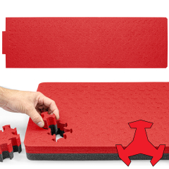 RAGAR 37" x 11.5" Reconfigurable & Reusable Protective XP Crosslinked Foam Insert For Hard Rifle Cases ( 1 Red/Black Ragar Layer )