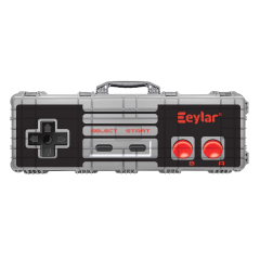 44" Hard Roller Rifle Case (Gray) w/ Retro Controller UV Print and RAGAR 41.75" Foam Insert