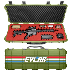 Eylar 44" Hard Roller Rifle Case w/ American Hero UV Print and RAGAR 41.75" Foam Insert,