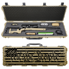 53" Hard Roller Rifle Case w/ We The People UV Print and Black RAGAR 50.5" Foam Insert (Tan)
