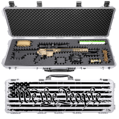53" Hard Roller Rifle Case w/ We The People UV Print and Black RAGAR 50.5" Foam Insert