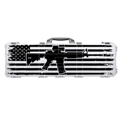 53" Hard Roller Rifle Case w/ USA Rifle UV Print and Red/Black RAGAR 50.5" Foam Insert