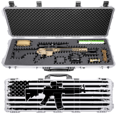 53" Hard Roller Rifle Case w/ USA Rifle UV Print and Black RAGAR 50.5" Foam Insert