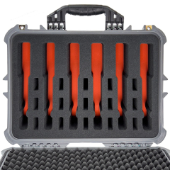 20" Large Hard Gun Case with 6 Guns & 15 Mags Foam