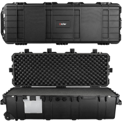 XL 44-Inch Deep Heavy Transport Roller Rifle Hard Case with Foam