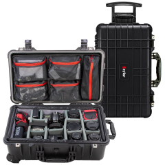 Eylar 22" Rolling Carry-On Travel Hard Camera Case with Adjustable Padded Divider and Lid Organizer