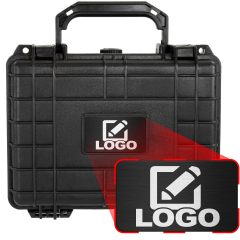 9" Small Gear, Equipment, Camera Hard Case with Custom Logo Engraved Plate