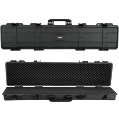 Eylar 49 Inch Tactical Slim Rifle Hard Case with Foam, Mil-Spec Waterproof & Crushproof, Fits Single Rifle, Auto Pressure Valve with Lockable Fittings-Black