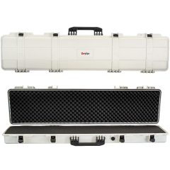 Eylar 49 Inch Tactical Slim Rifle Hard Case with Foam, Mil-Spec Waterproof &amp; Crushproof, Fits Single Rifle, Auto Pressure Valve with Lockable Fittings-White
