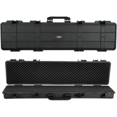 Eylar 53 Inch Tactical Slim Rifle Hard Case with Foam, Mil-Spec Waterproof &amp; Crushproof, Fits Single Rifle, Auto Pressure Valve with Lockable Fittings-Black