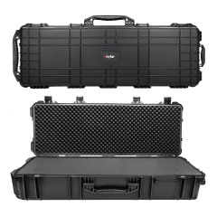 44" XL Deep Tactical Roller Rifle Hard Case, Waterproof & Shockproof w/ Foam