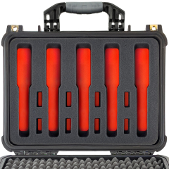 Standard 16" Hard Gun Case Waterproof with 5 Gun and 8 Mag. Foam - External: 16" x 13" x 6.87" Internal: 14.62" x 10.18" x 6