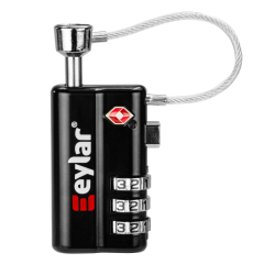 Eylar TSA Approved 3 Digit Combination Lock with Cable, Durable Single Shaft Bolt Design for Camera and Gear Cases (Single Pack)