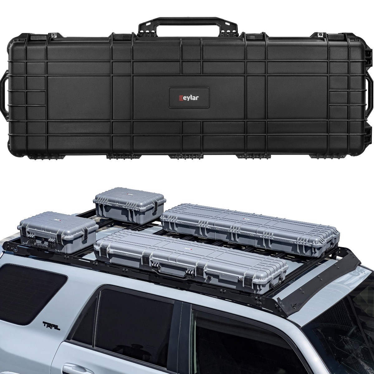 Eylar 53 inch low-profile roof rack storage box